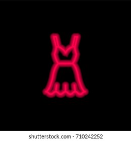 Cocktail Dress red glowing neon ui ux icon. Glowing sign logo vector