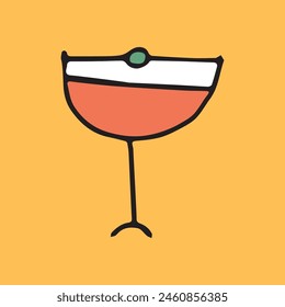 cocktail. drink. drink. alcohol bar. beach bar. color doodle drawing. Doodle. vector. on a colored background. beautiful colors. sweet. ice. chilled. the fever is quenching.