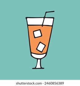 cocktail. drink. drink. alcohol bar. beach bar. color doodle drawing. Doodle. vector. on a colored background. beautiful colors. sweet. ice. chilled. the fever is quenching.