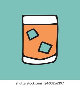 cocktail. drink. drink. alcohol bar. beach bar. color doodle drawing. Doodle. vector. on a colored background. beautiful colors. sweet. ice. chilled. the fever is quenching.