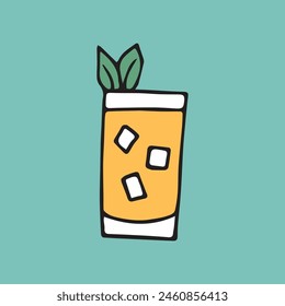 cocktail. drink. drink. alcohol bar. beach bar. color doodle drawing. Doodle. vector. on a colored background. beautiful colors. sweet. ice. chilled. the fever is quenching.