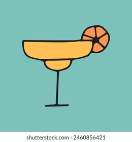 cocktail. drink. drink. alcohol bar. beach bar. color doodle drawing. Doodle. vector. on a colored background. beautiful colors. sweet. ice. chilled. the fever is quenching.