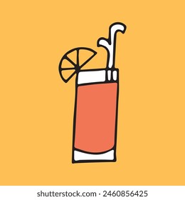 cocktail. drink. drink. alcohol bar. beach bar. color doodle drawing. Doodle. vector. on a colored background. beautiful colors. sweet. ice. chilled. the fever is quenching.