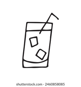 cocktail. drink. drink. alcohol bar. beach bar. doodle drawing. Doodle. vector. on a colored background.black and white. sweet. ice. chilled. the fever is quenching.