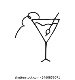 cocktail. drink. drink. alcohol bar. beach bar. doodle drawing. Doodle. vector. on a colored background.black and white. sweet. ice. chilled. the fever is quenching.