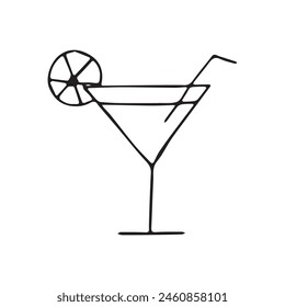 cocktail. drink. drink. alcohol bar. beach bar. doodle drawing. Doodle. vector. on a colored background.black and white. sweet. ice. chilled. the fever is quenching.