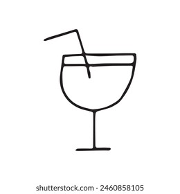 cocktail. drink. drink. alcohol bar. beach bar. doodle drawing. Doodle. vector. on a colored background.black and white. sweet. ice. chilled. the fever is quenching.