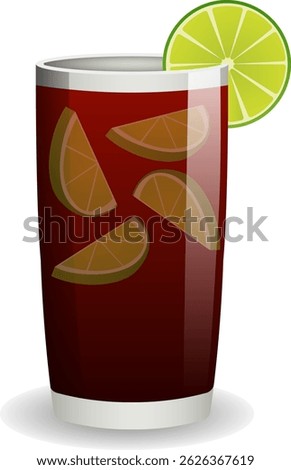 Cocktail, drink cuba libre. Isolated vector illustration