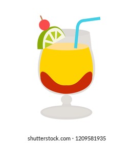 Cocktail drink emoji vector
