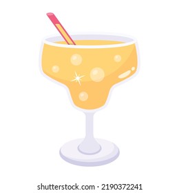A cocktail drink flat icon design 