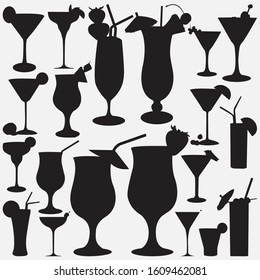 Cocktail Drink Fruit Juice Silhouette