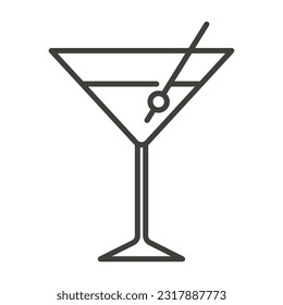 Cocktail Drink Glass icon. Martini Cocktail vector illustration.