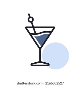 Cocktail drink glass isolated icon vector. Graph symbol for bar and cafe web site and apps design, logo, app, UI