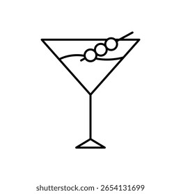 Cocktail Drink Glass Line Icon	