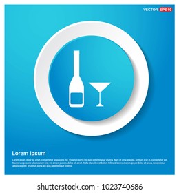 cocktail drink icon Abstract Blue Web Sticker Button