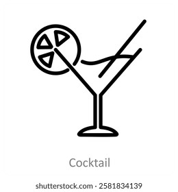 Cocktail and drink icon concept