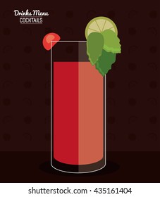 Cocktail drink icon in flat design style, Alcohol Beverage. Vector illustration