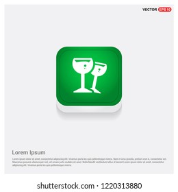 cocktail drink icon Green Web Button 