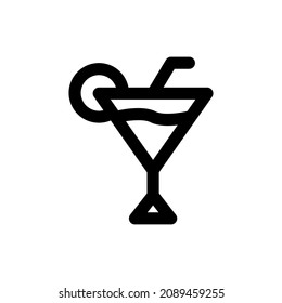 Cocktail drink icon line style vector design element