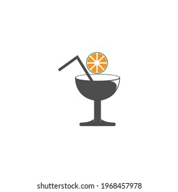 Cocktail drink icon logo design vector template illustration