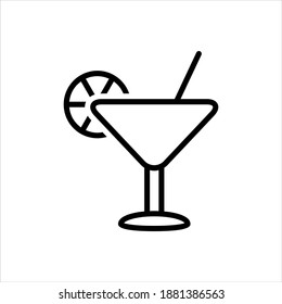 Cocktail drink icon on white background