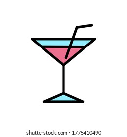 Cocktail, drink icon. Simple color with outline vector elements of vacation icons for ui and ux, website or mobile application