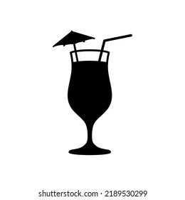 cocktail drink icon in solid vector style