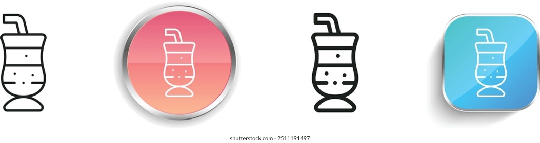 cocktail drink icon. Thin Linear, Regular and Button Style Design Isolated On White Background