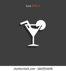 cocktail drink icon. Vector illustration EPS 10.