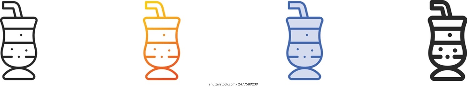 cocktail drink icon.Thin Linear, Gradient, Blue Stroke and bold Style Design Isolated On White Background