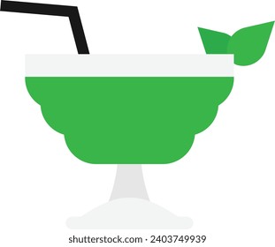 Ilustración plana de un vector de jugo de bebida de cóctel