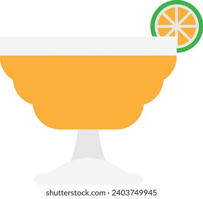 Ilustración plana de un vector de jugo de bebida de cóctel