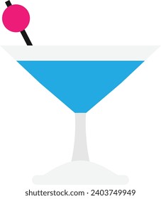 Cocktail Drink Juice Vector Flat Illustration
