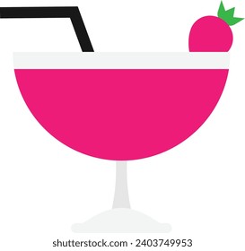 Cocktail Drink Juice Vector Flat Illustration