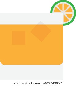 Cocktail Drink Juice Vector Flat Illustration