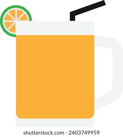 Cocktail Drink Juice Vektorgrafik Flach Illustration