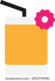 Cocktail Drink Juice Vector Flat Illustration