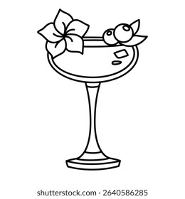 Cocktail Drink Line Vector Isolated