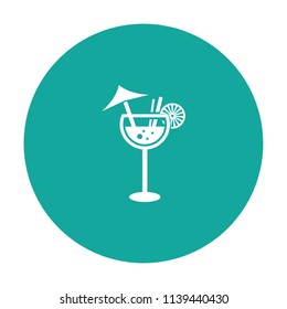 Cocktail drink refreshment vector icon white