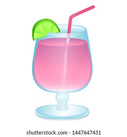 Cocktail Drink. Summer Vacations. Illustration Face Vector Design Art.