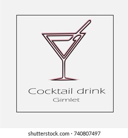 Cocktail drink vector icon eps 10. Party gimlet simple isolated outline illustration.