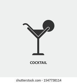 cocktail drink vector icon flat isolated sign