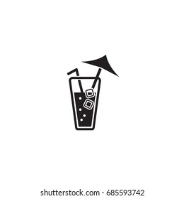 Cocktail drink vector icon on white background