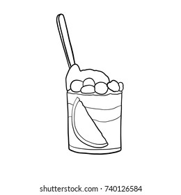 Cocktail, drink, vector illustration 