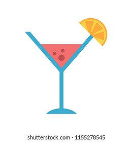 Cocktail drink vector illustration in flat color design