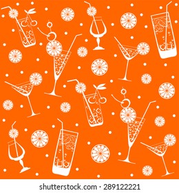Cocktail drinks seamless pattern. Vector illustration