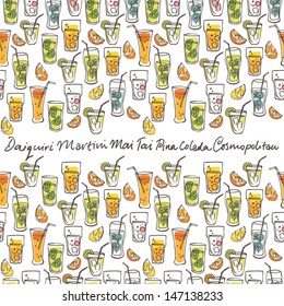 Cocktail drinks vector illustration
