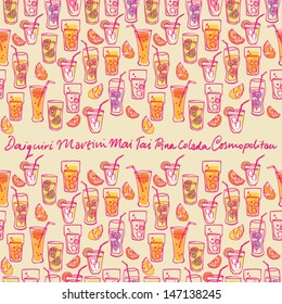 Cocktail drinks vector illustration