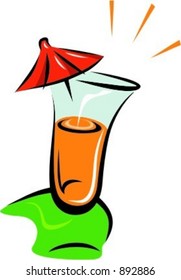 Bebida de cóctel.Ilustración vectorial