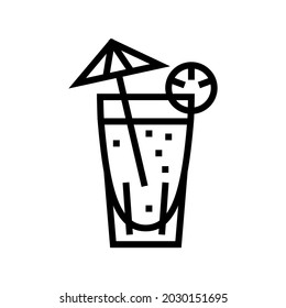 cocktail exotic drink line icon vector. cocktail exotic drink sign. isolated contour symbol black illustration